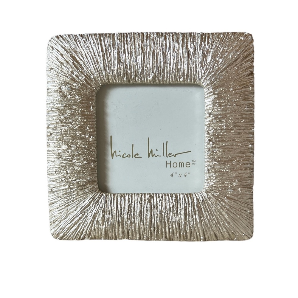 Nicole Miller Home Silver Tone 4 x 4 Picture Frame NWOT